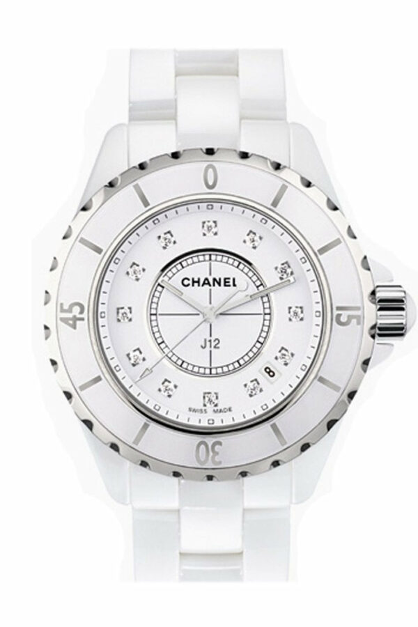 Chanel J12 Diamonds Ladies Watch H1628 White