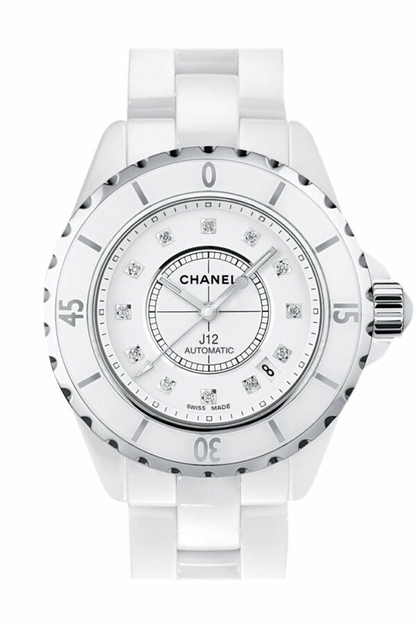 Chanel J12 Diamond White Ceramic Midsize Unisex Watch H1629