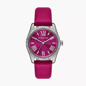 MK4749 - Michael Kors Lexington Three-Hand Fuchsia Leather Watch - Shop Authentic watch(s) from Maybrands - for as low as ₦286000!