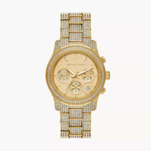 MK7324 - Michael Kors Runway Chronograph Gold-Tone Stainless Steel Watch - Shop Authentic Watches(s) from Maybrands - for as low as ₦593000!