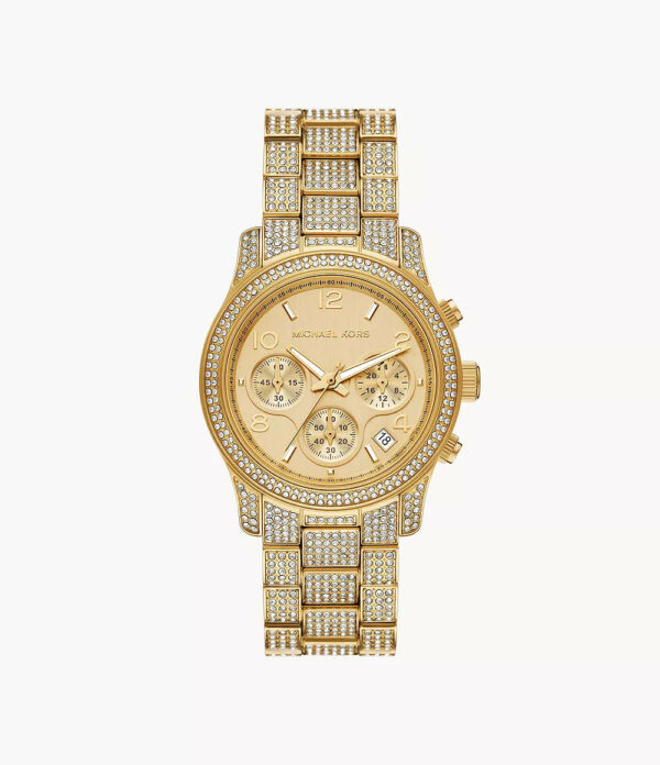 MK7324 - Michael Kors Runway Chronograph Gold-Tone Stainless Steel Watch - Shop Authentic Watches(s) from Maybrands - for as low as ₦593000!