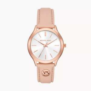 MK7467 Michael Kors Slim Runway Three-Hand Blush Leather Watch - Shop Authentic Watches(s) from Maybrands - for as low as ₦593000!