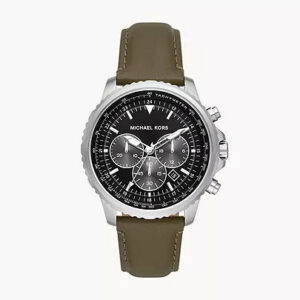 MK8985 - Michael Kors Cortlandt Chronograph Olive Leather Watch - Shop Authentic watch(s) from Maybrands - for as low as ₦244500!