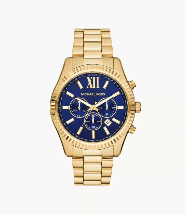 MK9153 - Michael Kors Lexington Chronograph Gold-Tone Stainless Steel Watch - Shop Authentic watches(s) from Maybrands - for as low as ₦354000!