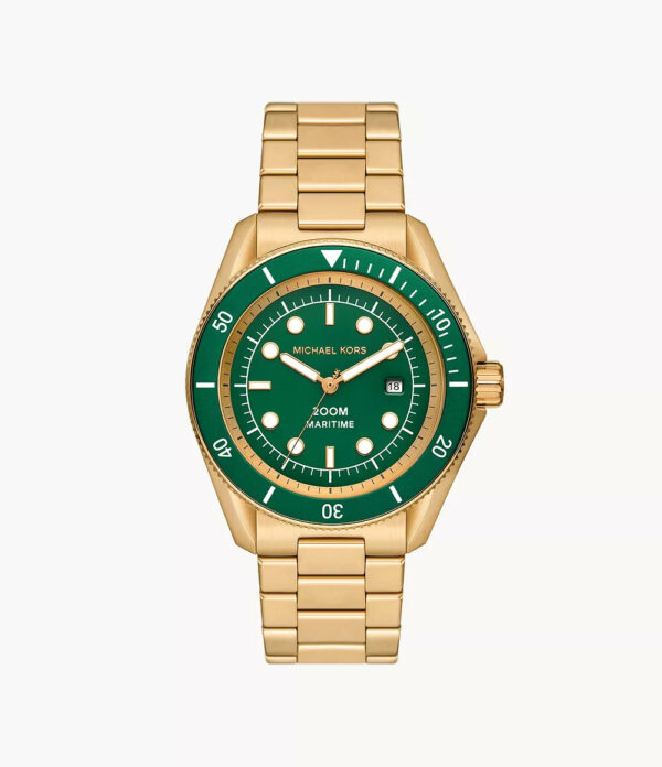 MK9162 - Michael Kors Maritime Three-Hand Date Gold-Tone Stainless Steel Watch - Shop Authentic watches(s) from Maybrands - for as low as ₦354000!