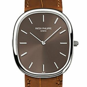 Patek Philippe Golden Ellipse Brown Dial Leather 31Mm Mens Watch 3738/100G-012