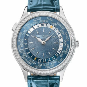 Patek Philippe Complications World Time Automatic Diamond Blue Dial Watch 7130G-014