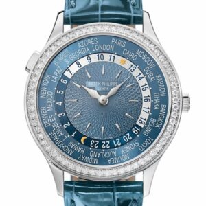 Patek Philippe Complications World Time Automatic Diamond Blue Dial Watch 7130G-016