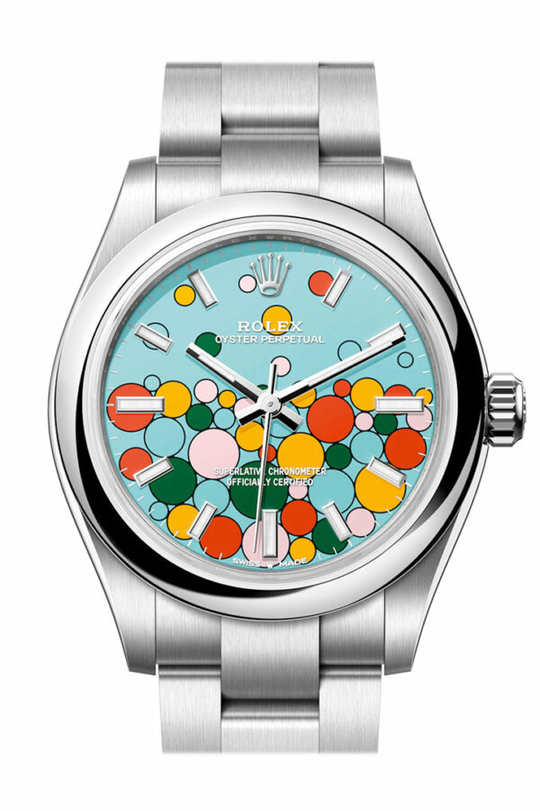 Rolex Oyster Perpetual 31 Turquoise Blue Celebration-motif Dial Stainless Steel Oyster 277200