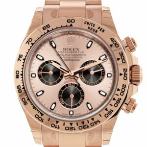 Rolex Cosmograph Daytona 40 Pink And Black Dial 18K Rose Gold Mens Watch 116505 Champagne