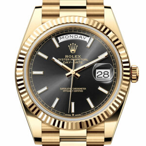 Rolex Day-Date 40 Black Dial 18K Yellow Gold President Men's Watch 228238