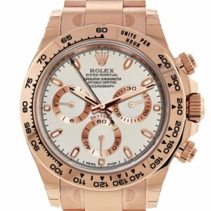 Rolex Cosmograph Daytona Ivory Dial 18K Everose Gold Oyster Automatic Mens Watch 116505