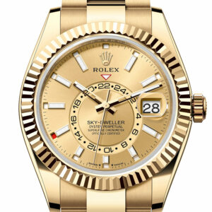 Rolex Sky Dweller 42 Champagne Dial Yellow Gold Oyster Mens Watch 336238