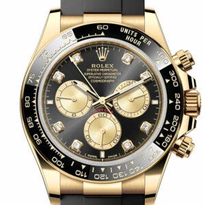 Rolex Daytona 40 Black Golden Diamond Dial Yellow Gold Mens Watch 126518LN