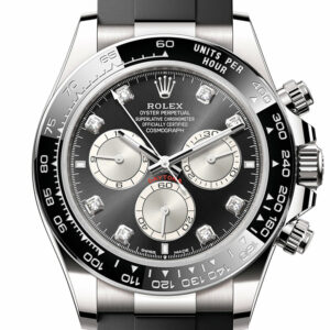 Rolex Daytona 40 Black Steel Diamond Dial White Gold Mens Watch 126519LN