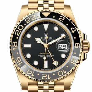 ROLEX GMT-Master II Black Dial Yellow Gold Men's Watch 126718GRNR