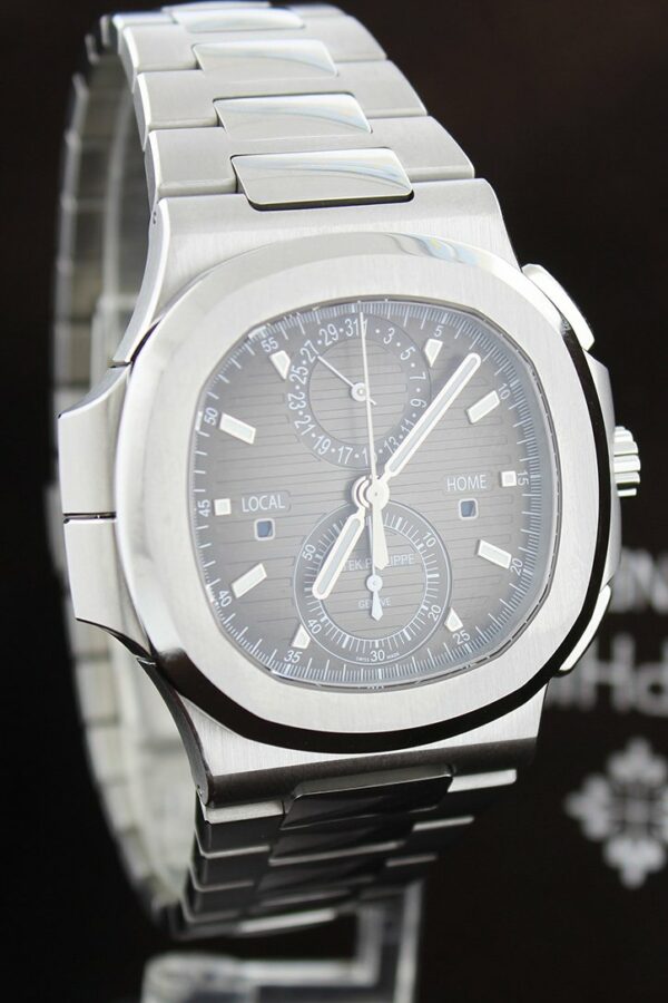 Patek Philippe Nautilus Travel Time Chronograph Stainless Steel Automatic Mens Watch 5990-1A-001