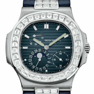 Patek Philippe Nautilus Black Blue Diamonds Mens Watch 5724G-001