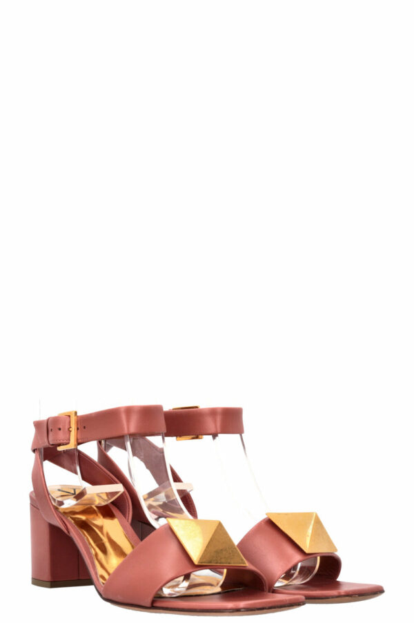 VALENTINO Double Ankle Strap Roman Stud Nude