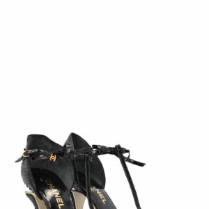 CHANEL Heels Python Black 2002 Autumn