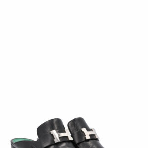 HERMÈS Paradis Mules Heels Black & Green