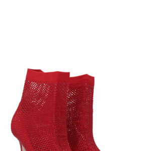 LE SILLA Sock Heel Crystals Red