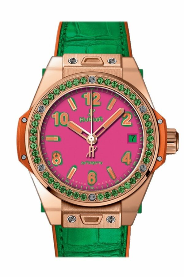 Hubolt Big Bang 39Mm Pop Art Automatic Ladies Watch 465.og.7398.lr.1222.pop16 Pink