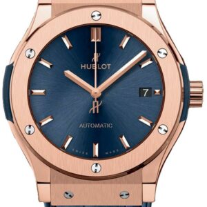 Hublot Classic Fusion Blue Sunray Dial 18K King Gold Automatic 45Mm Mens Watch 511.ox.7180.lr