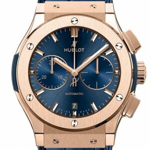 Hublot Classic Fusion Blue Sunray Dial 18K King Gold Automatic 45Mm Mens Watch 521.ox.7180.lr