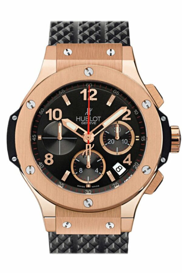 Hublot Big Bang 18Kt Rose Gold Black Dial Rubber Mens Watch 301.px.130.rx