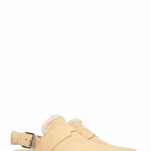 HERMÈS Hermione Shearling Mules Beige