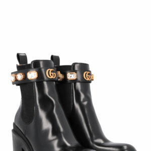 GUCCI Boots Crystal Leather Black