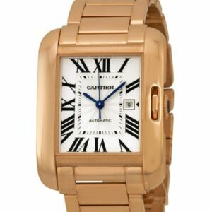 Cartier Tank Anglaise Silver Dial 18Kt Rose Gold Ladies Watch W5310003 / None