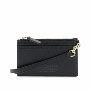 The Leather Top Zip Wristlet 0