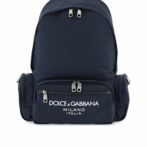 Nylon Backpack With Rubberized Logo 0