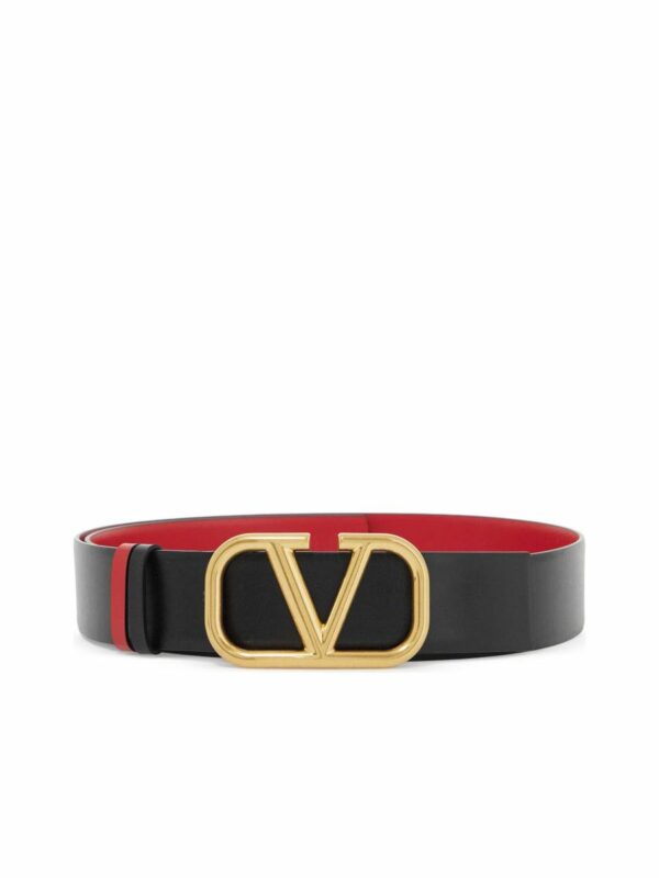 Leather Vlogo Signature Reversible Belt 0