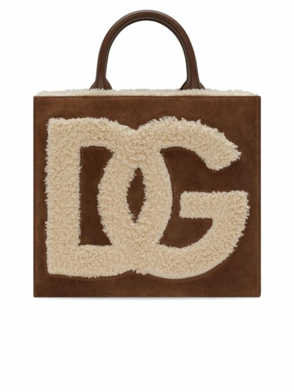 Logoembroidered Shearlingdetail Bag 0