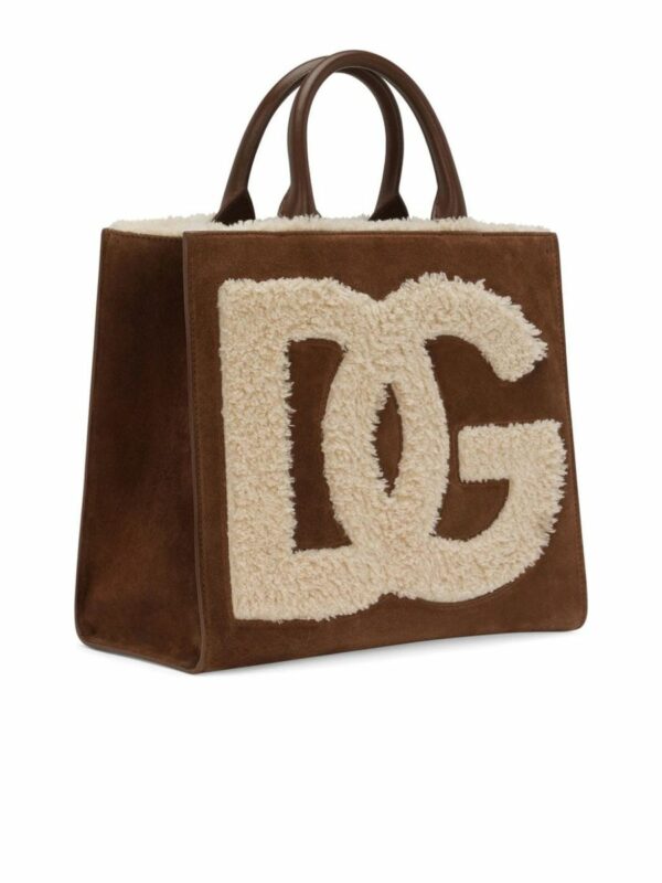 Logoembroidered Shearlingdetail Bag 3