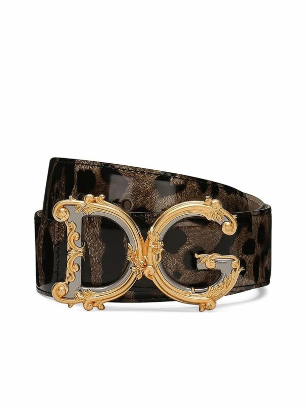 Leopardprint Logo Plaque Belt 0