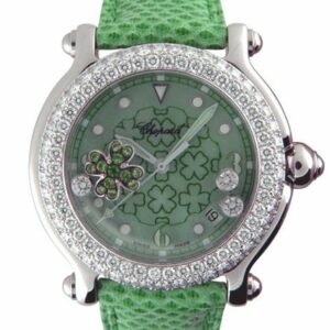 Chopard Happy Sport Good Luck Clover Green Dial Mens Quartz Watch 288427-20