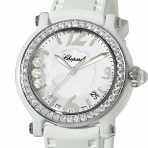 Chopard Happy Sport In Ceramic On White Crocodile Leather Strap With Dial 288507-9031 Watch