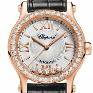 Chopard Happy Sport 30Mm18K Rose Gold And Diamonds Automatic Watch 274893-5002 Silver