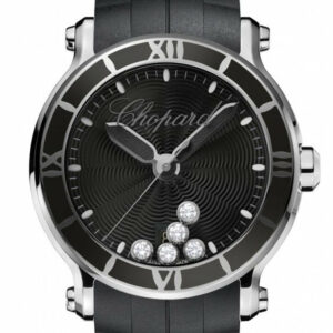 Chopard Happy Sport 42Mm Black Rubber Strap Watch 288525-3005 / None