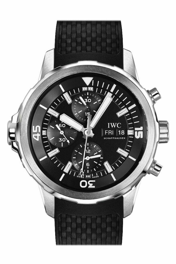 Iwc Aquatimer Chronogragh Black Dial On Strap Iw376803 Watch