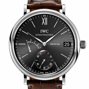 Iwc Portofino Manual Wind Eight Days Black Dial Brown Leather Mens Watch 5101-02