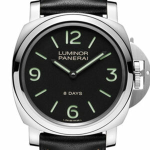 Panerai Luminor Base 8 Days Acciaio Mechanical Mens Watch Pam00560 Black