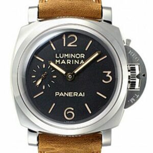 Panerai Luminor Marina 1950 3 Days Black Dial Brown Leather Mens Watch Pam00422