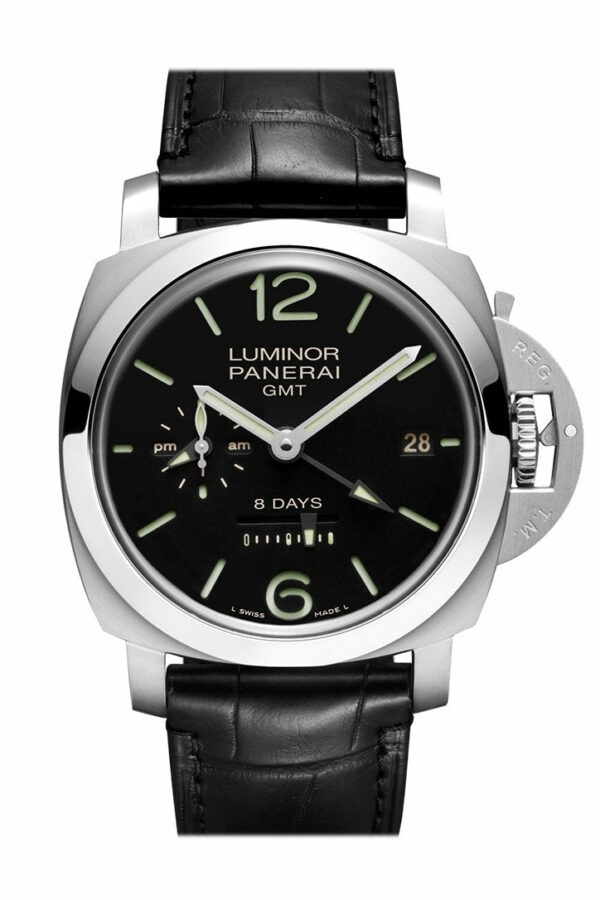 Panerai Luminor 1950 8 Days Gmt Acciaio 44Mm Black Dial Mens Watch Pam00233