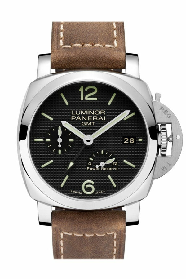 Panerai Luminor 1950 3 Days Gmt Power Reserve Automatic Acciaio 42Mm Black Dial Mens Watch Pam00537