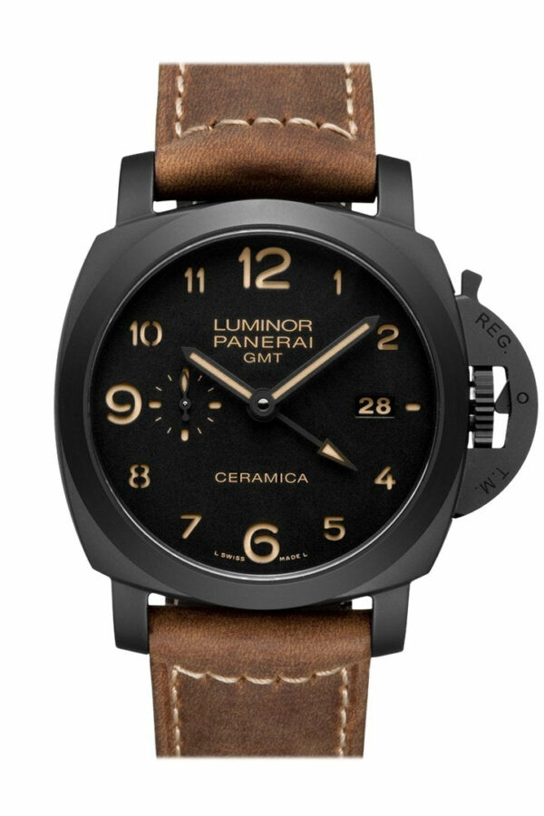 Panerai Luminor 1950 3 Days Gmt Automatic Ceramica 44Mm Black Dial Mens Watch Pam00441